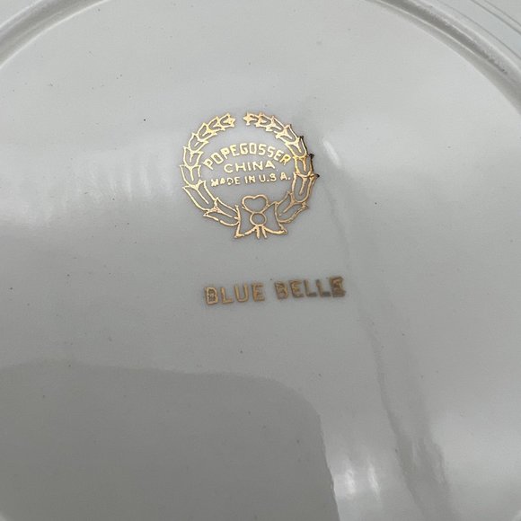 Vintage Pope Gosser China Blue Belle 6 Bread & Butter Plates Pink Blue Floral - Picture 6 of 6